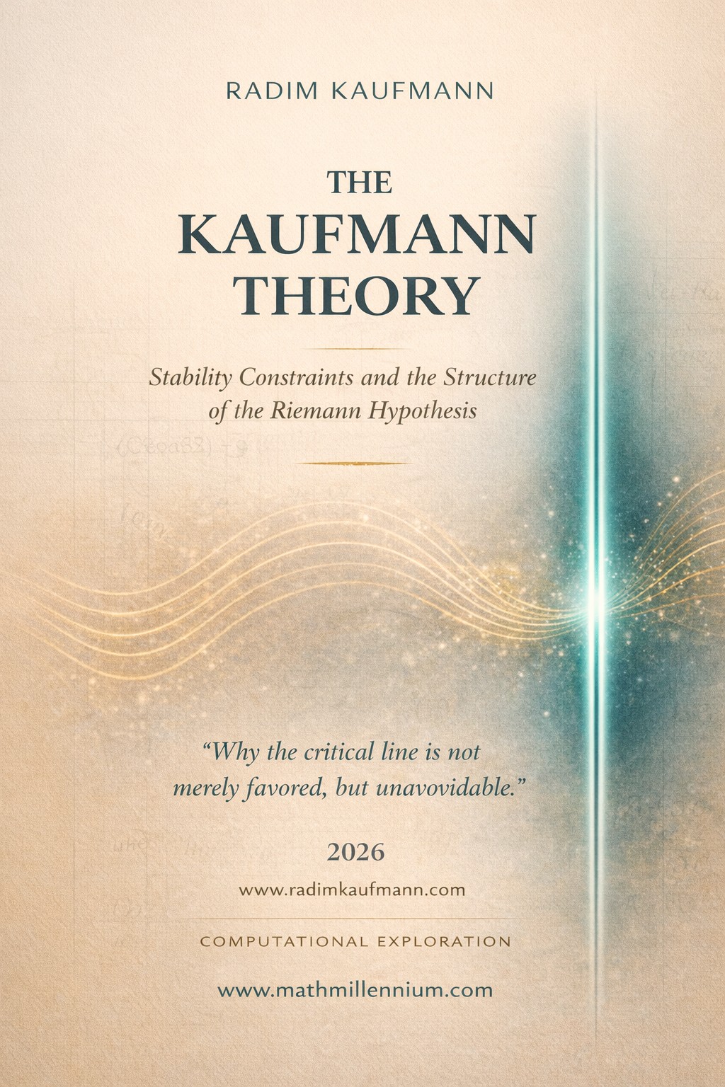 The Kaufmann Theory — Stability Constraints and the Structure of the Riemann Hypothesis